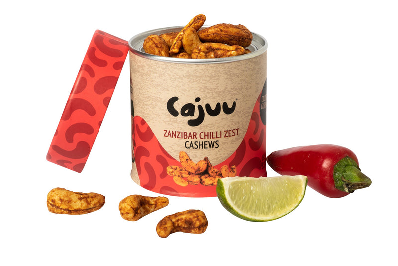 Zanzibar Chilli Zest Cashew Nuts (Case of 6 x 100g) - price inc VAT